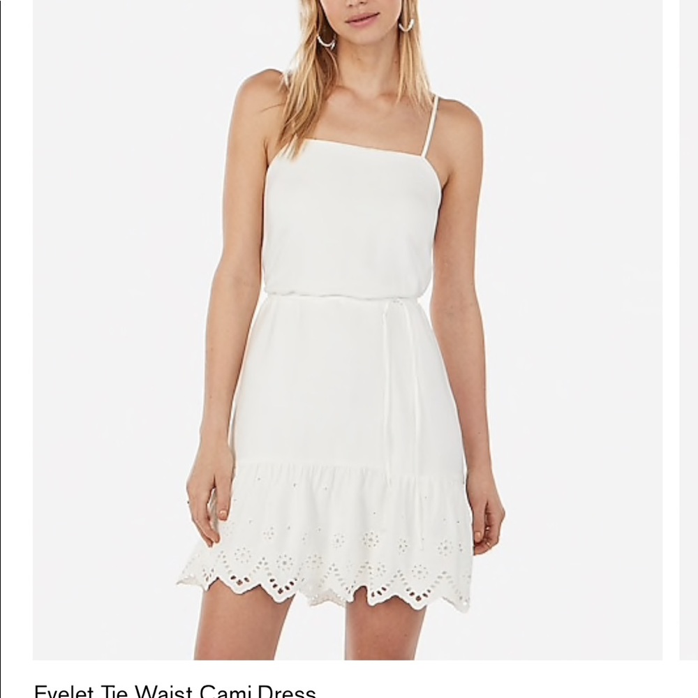 Express White Eyelet Dress! Worn ONCE!